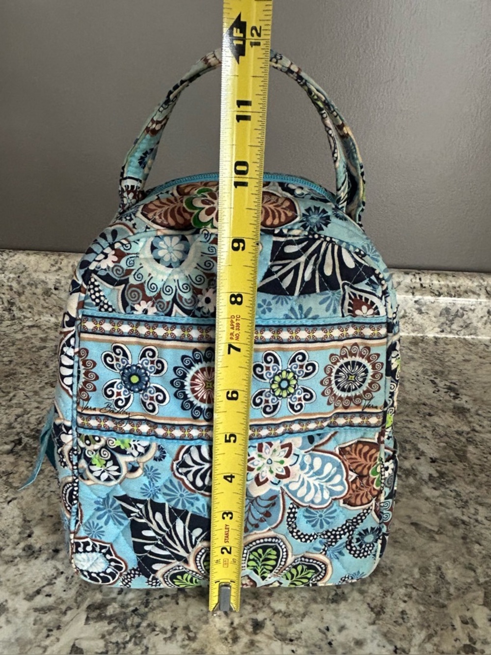 Vera Bradley Let’s do Lunch Quilted Insulated Lunch Bag Bali Blue Pattern - Picture 13 of 14